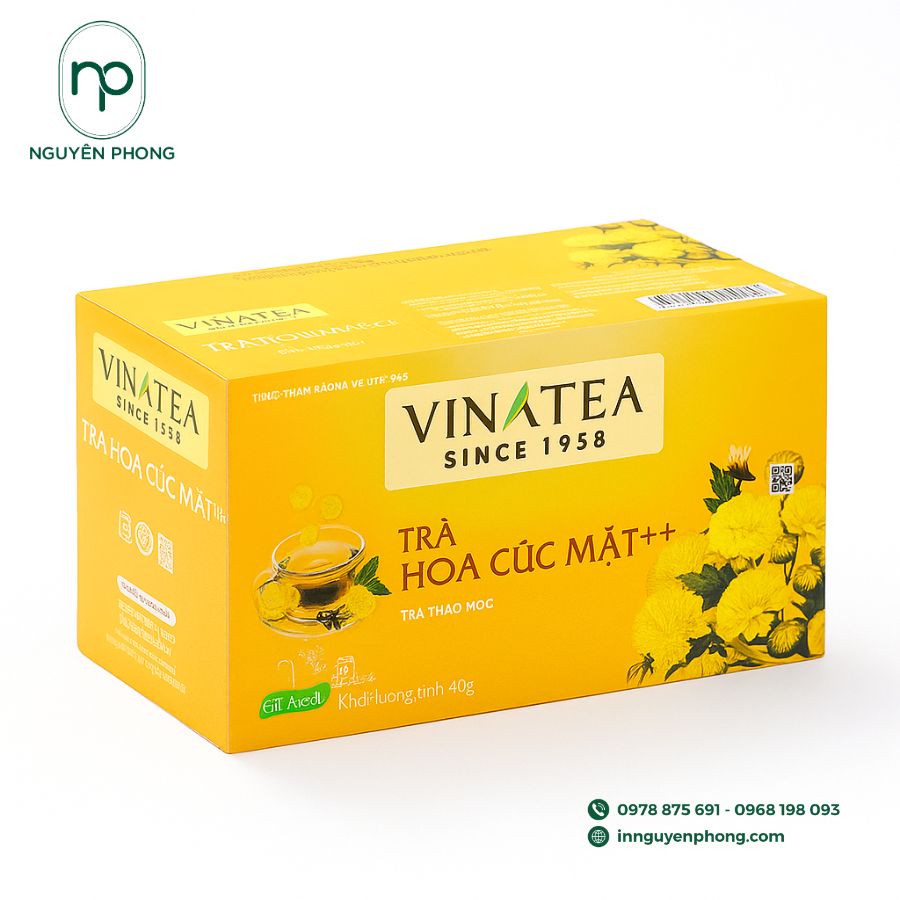 In hộp giấy đựng trà hoa cúc đẹp, sang trọng cho thương hiệu